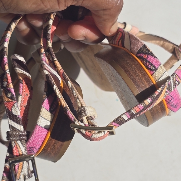 Emilio Pucci Leather Sandals Sz 36 (6) Women Colorful Italy Luxury Rare - Picture 5 of 12